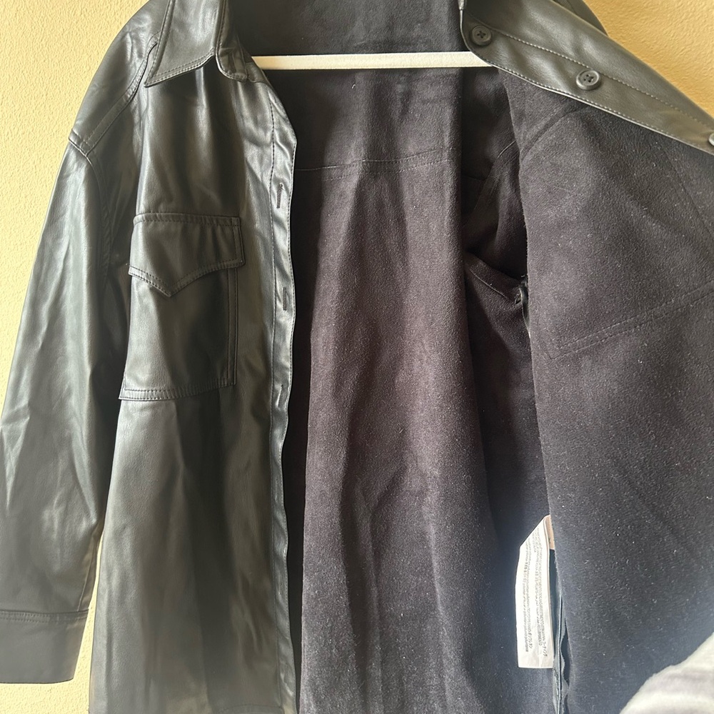 Bershka Black Faux Leather Jacket